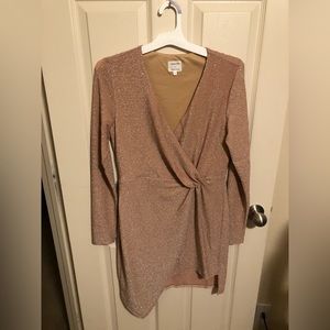 Amaryllis, gold shimmery dress